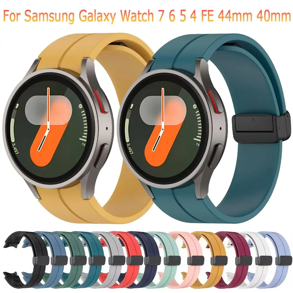 Silikon-Magnetarmband für Samsung Galaxy Watch 7 6 5 4 FE 44 mm 40 mm 5 Pro 45 mm Sportarmbanduhr 6 Classic 43 mm 47 mm Band Image