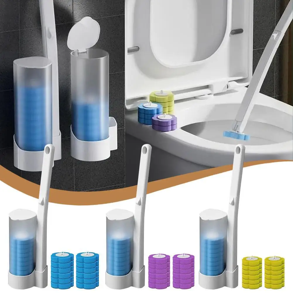 Einweg-Toilettenschüssel-Nachfüllungen, verbesserte Toilette, Badezimmer, Reinigungsschwämme, Pads, Reinigungsköpfe, Zubehör mit Bürste Image