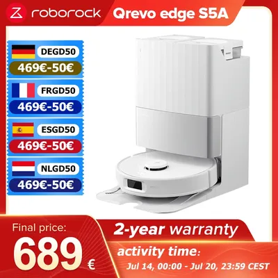 Roborock Qrevo Edge S5A (Upgrade von Qrevo Master), 17000 Pa Saugleistung, Duales Anti-Tangle-System, 75°C Heißwasser-Wischfunktion Image