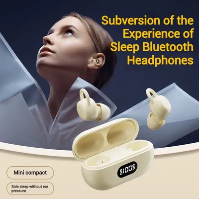 X66 Kabellose Bluetooth-Kopfhörer, Mini-Headset mit Ladeetui, wasserdichte Ohrhörer für alle Telefone, die auf einer Seite schlafen Image