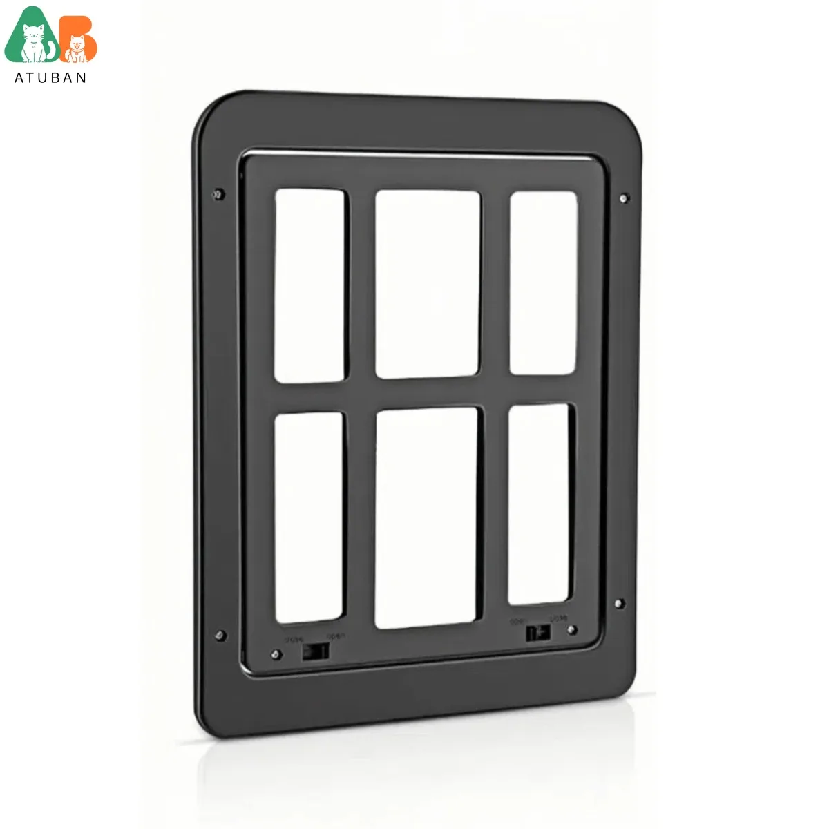 ATUBAN Hundesigntür 13,4"x17,3" Automatischer Magnetverschluss, abschließbar, langlebiges ABS, für mittelgroße bis große Hunde, einfach zu installieren Image