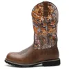 Herren-Westernstiefel aus Leder, bequeme Ritterstiefel, rutschfeste Vintage-Cowboystiefel, leichte Herbst-Winterstiefel, große Größe 48
