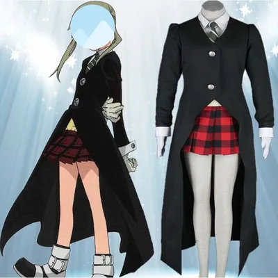 Soul Anime Eater Maka Albarn Cosplay Kostüm Rock Set Graben Uniform für Frauen Mädchen Halloween Image