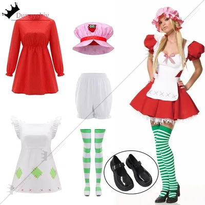 Strawberry Shortcake Cosplay Lolita Kostüm Klassischer Anzug Damen Die Welt der Erdbeere Image