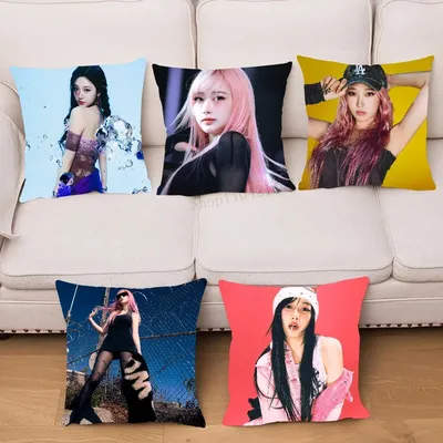 Giselle Girl Group Singer A-aespa Kissenbezug, quadratisches Kissen, Schlafzimmer, Sofa, Freizeit, Komfort, Auto, Wohnzimmer, Heimdekoration, 40 x 40 cm Image