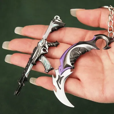 Valorant Schlüsselanhänger Reaver Vandal Karambit Messer Metall M4 Spiel Peripherie Samurai Schwert Image