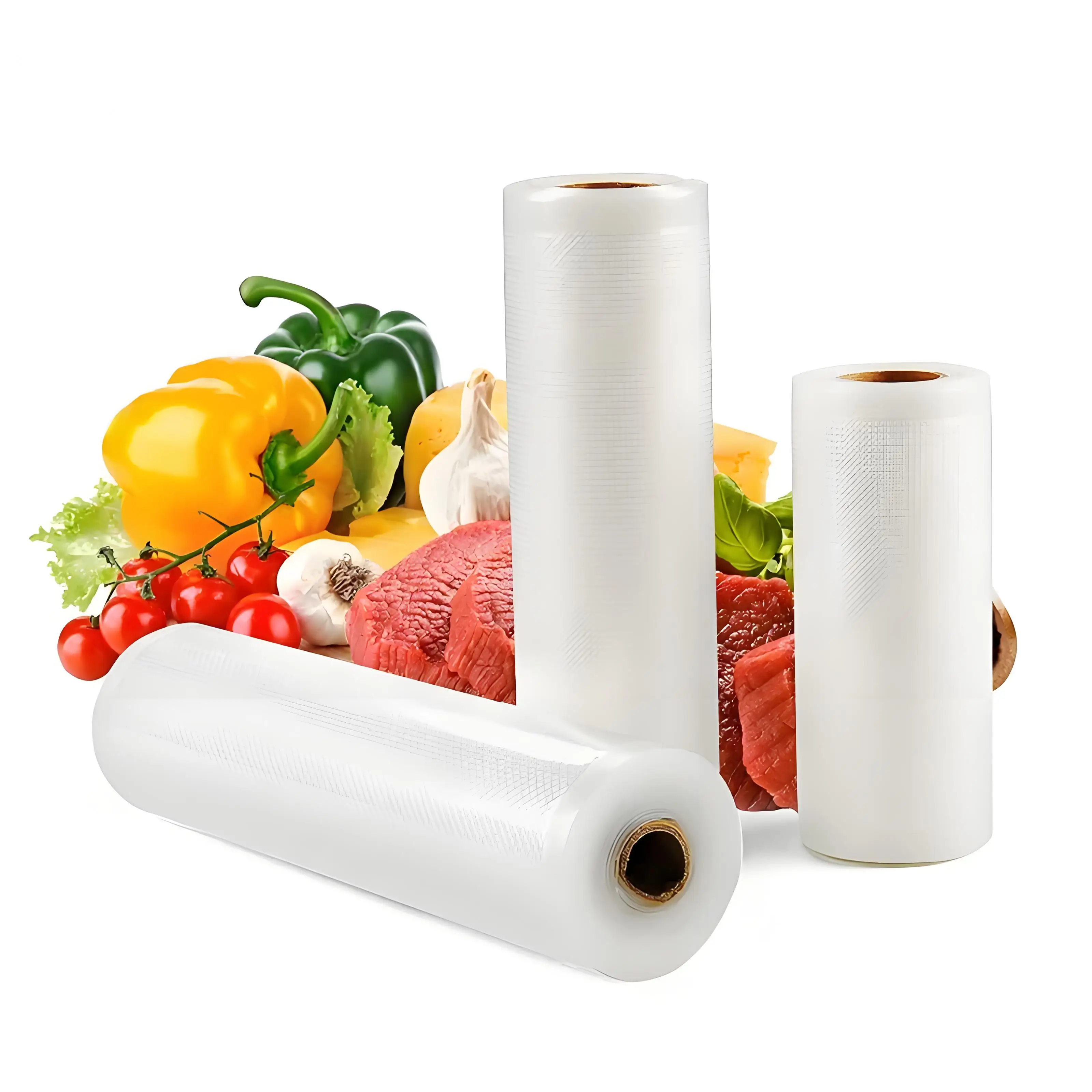 Sacs alimentaires sous vide pour le stockage, sacs de scellage sous vide, sacs pour aliments, rouleaux de scellage sous vide sans BPA, sacs d'économie d'aliments