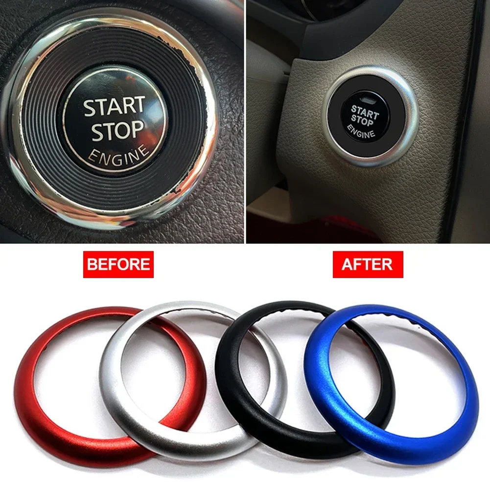 Auto Start Stop Pulsante Anello di Copertura Trim Auto Pulsante di Accensione Del Motore Adesivo Per Nissan Qashqai J11 Lafesta Murano X-Trail ecc Cima