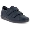 Klettschuh ECCO "SOFT 2.0", Damen, Gr. 35, blau (marine), Leder, sportlich, Schuhe, Halbschuh, Freizeitschuh mit Klettverschlüssen