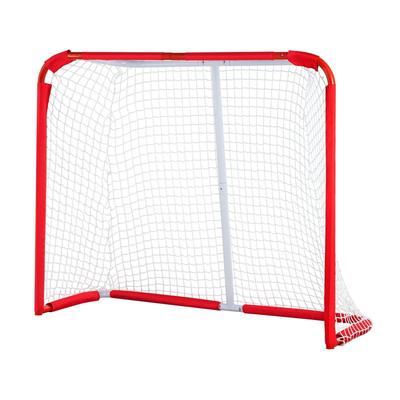 White-Red Steel Hockey Goal with Mesh Net and Oxford Cover