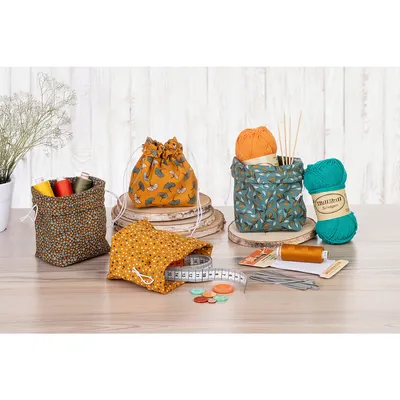 Näh-Set Geschenksäckchen Ginkgo, 4 Stück Image