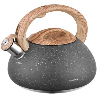 Wasserkocher Mit Pfeife 2,7l Klausberg Kb-7250 Granitholz Image