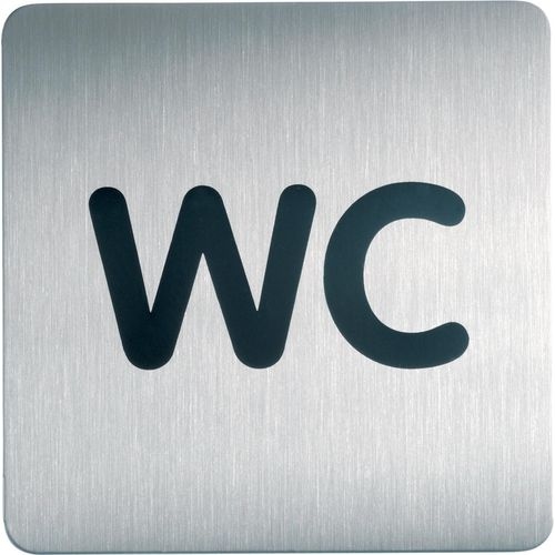 DURABLE Picto Schild WC Zum Ankleben Edelstahl 15 x 15 cm Image