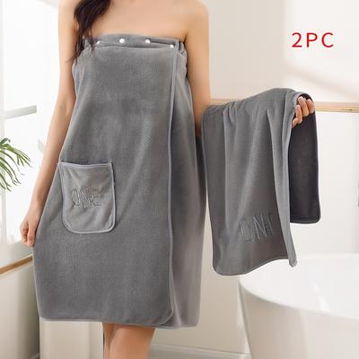 TEMU Easter-themed Wearable Bathrobe And Towel Set - Lightweight Coral Fleece, Oblong Shape With Pockets, Ideal For Spa And Home Use, Spa Wear| Design|soft Textur, Wash Cloths Image