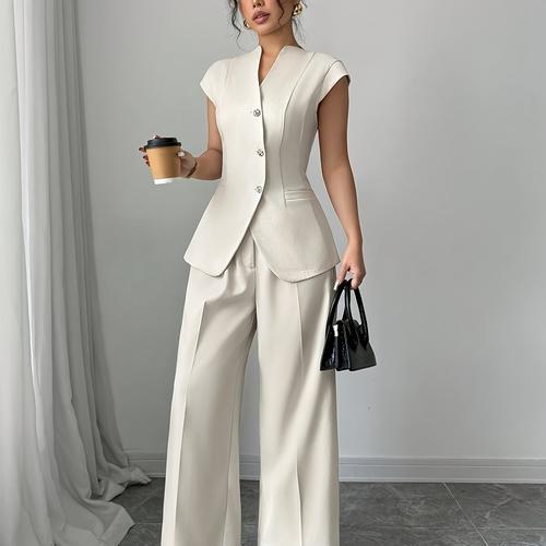 TEMU Ensemble Élégant Gilet + Pantalon Longue NS702