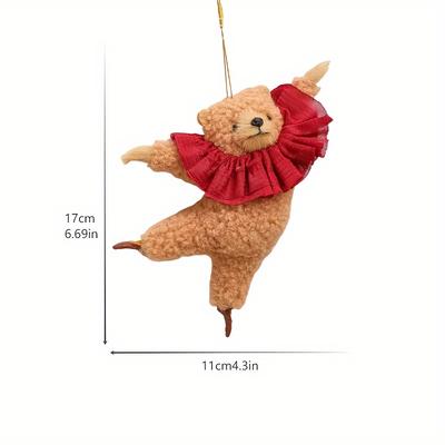 TEMU Festive Teddy Bear Keychain - Perfect Gift For Car Enthusiasts - 17cm X 6.69in Image