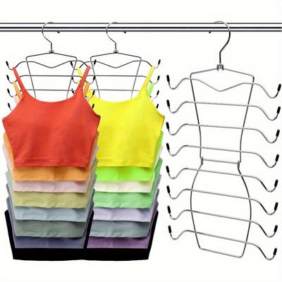 TEMU 8-tier Stainless - Space-saving Closet Organizer For Retail & Home, Durable Hanging Rack For Tank Tops, Efficient Storage Solution, Clothes Organizer Storage Image