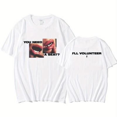 TEMU Need A Seat Volunteer Same Style T-shirts Men's Retro Harajuku T Shirt Short Sleeve Cotton Oversized Tees Image