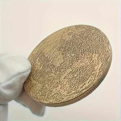 TEMU 1pc Antique Bronze 3d Moon Challenge Coin - A Complex Embossed Copper Commemorative Collectible, Moon Decoration, Challenge Coin Collector And Souvenir Party Item, For Image