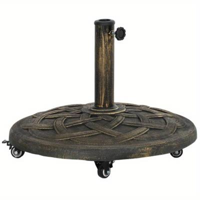 TEMU Parasol Stand Made Of Concrete, Umbrella Stand With Roll, Round Umbrella Holder, Umbrella Weight, Stand For Parasol 343848mm Pipe Diameter, For Balcony, Terrace, Garden, Bronze Image
