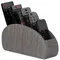 PU Leather Remote Control Holder5Compartments,Multi-Device Organizer for TV/DVD/Blu-Ray,Desk &