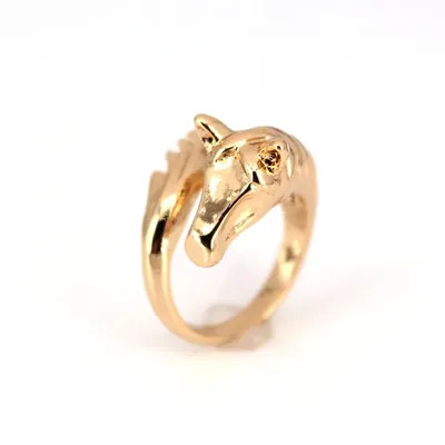 hzew cute horse ring adjustable horse head tailrings gif