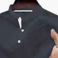 Per uomo Maglietta Maglia Henley Camicia a Maniche Corte Manica Corta Henley Estate Semplice Moda Designer Essenziale Jacquard Vacanza Streetwear Uscire Nero Bianco Blu marino Maglietta Top per Uomo