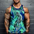Per uomo Drago Maglietta smanicata Canottiera Senza Maniche maglietta Stampa 3D Girocollo Camicia Moda Esagerato Streetwear Casuale Quotidiano Giallo Rosa Blu Estate Primavera Abbigliamento S M L XL