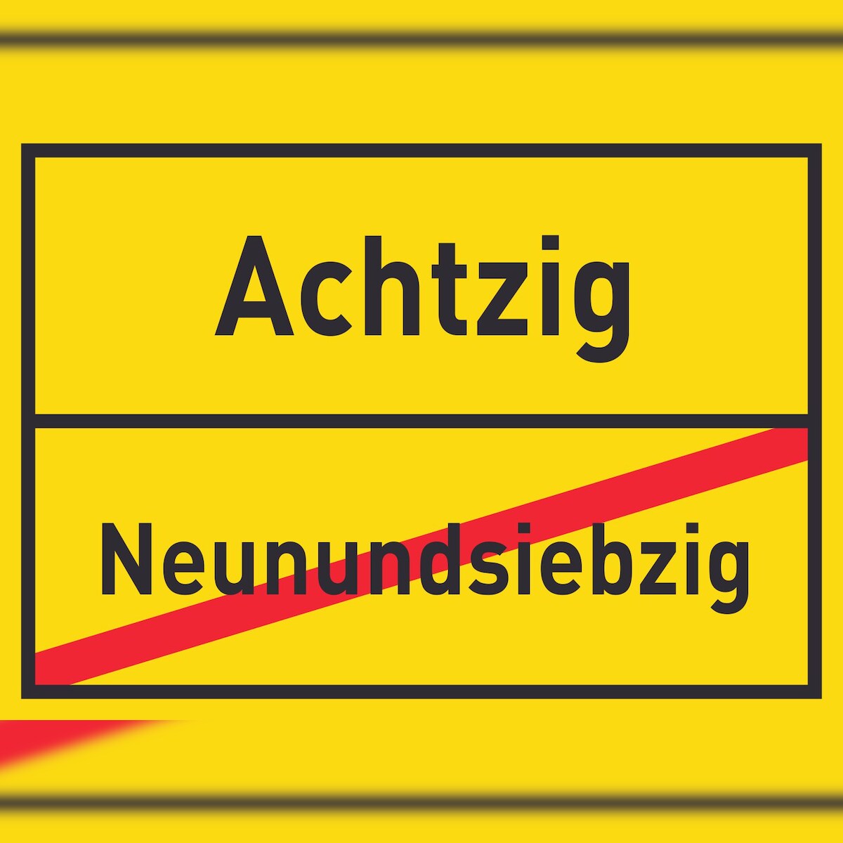HB-Druck Achtzig Neunundsiebzig Schild Ortsschild A3 Rückseite selbstklebend Image