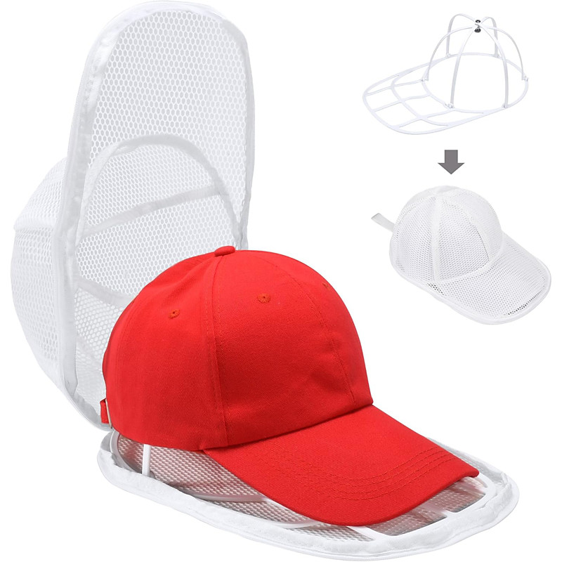 Hat Washer Cage for Baseball Caps, Foldable Hat Washing Protector Bag for Washing Machine, Anti-Deformation Hat Cleaner Laundry Bag, 1 Pack