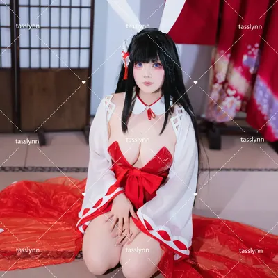 Anime Azur Lane Daisen Cosplay Kostüm Frauen Daisen Wishing Miko Kimono Rot Leder Bunny Girl Cosplay Image