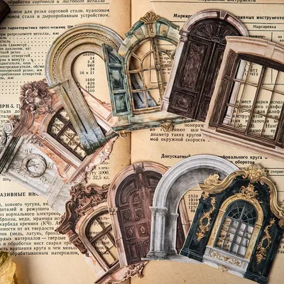 Elegance Unveiled 20-teilige Packung mit hohlen Retro-Kartenaufklebern für Fenster und Türen aus der klassischen Manor-Kollektion Image