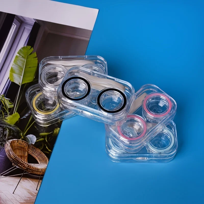 Tragbare transparente Mini-Box mit einfachem, auslaufsicherem, integriertem Augenkontaktlinsenbehälter für Schönheit Image