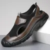 Sommer Männer Sandalen Aus Echtem Leder Herren Casual Schuhe Outdoor Männer Leder Sandalen für