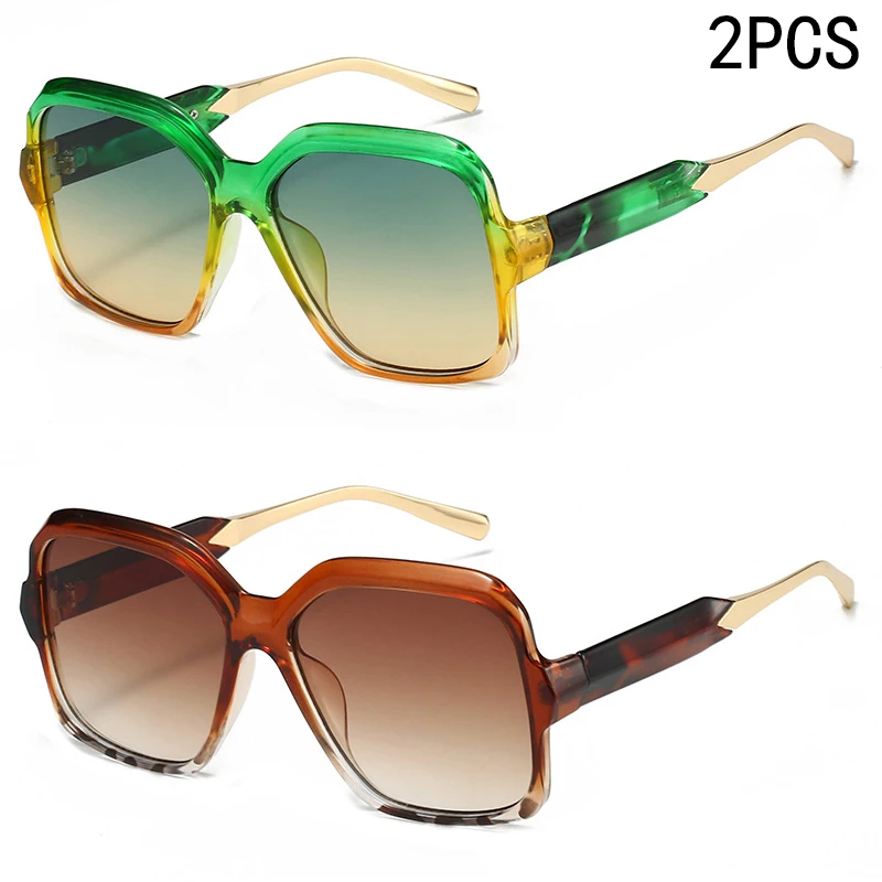 2/7PCS Neue Mode Uv Auto Sonnenbrille Für Frauen Bunte Große Rahmen Sonnenbrille Für Frauen Personalisierte Sonnenbrille m6241 Image