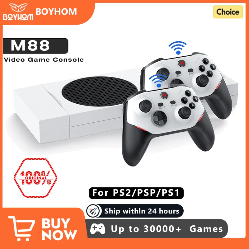 BOYHOM M88 4K Retro Video Game Console ARMMali-G52GPU Game Stick Wireless Gamepad Built-in 20000 Game for PS2/PS1/SS/DC/N64/MAME