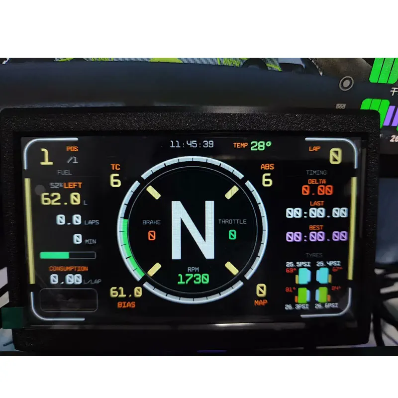 Simplayer Sim Racing Dashboard Dash Display Simulator USB 7-Zoll großer Bildschirm für Fanatec Thrustmaster Logitech g29/g27/g25 Image