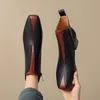 NEUE Herbst/Winter Frauen Stiefel Karree Blockabsatz Schuhe Aus Echtem Leder Schuhe für Frauen Elegante Zip Mischfarben moderne Stiefel