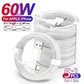 1-5 pz Cavo USB per Tessitura Originale PD 60W Per Apple iPhone 16 15 Pro Max Plus Ricarica Veloce per Samsung Xiaomi Tipo C Cavi Data