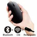 Nuovo mouse Bluetooth ricaricabile Wireless 2.4 USB Dual Fleece borsa intrecciata per computer da