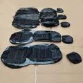 Splice Coprisedili per auto a 5 posti in pelle PU nera grigia Protezione per cuscini anteriori posteriori