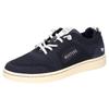 Slip-On Sneaker MUSTANG SHOES, Damen, Gr. 39, blau (dunkelblau), Textil, Lederimitat, casual, Schuhe, Slipper, Sommerschuh mit Strickbündchen