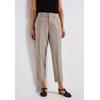 Paperbag-Hose STREET ONE, Damen, Gr. 44, Länge 28, tumbled beige, Web, Obermaterial: 76% Polyester, 19% Viskose, 5% Elasthan, unifarben, casual, loose fit lang, Hosen, im Melange-Look und mit Stretch