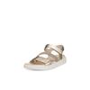 Plateausandale ECCO "ECCO FLOWT W", Damen, Gr. 41, gold (weiß, goldfarben), Leder, modisch, Schuhe, Sommerschuh, Klettschuh, Urlaubsandale, Sandalette mit Plateau