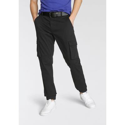 Cargohose ONLY & SONS "CAM STAGE CARGO CUFF", Herren, Gr. 33, Länge 30, schwarz, Web, Obermaterial: 98% Baumwolle, 2% Elasthan, unifarben, modisch, Hosen Image