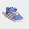 Klettschuh ADIDAS SPORTSWEAR "GRAND COURT 2.0 KIDS", Gr. 22, blau fusion, clear pink, sanftes weiß, Leder, Synthetik, Textil, sportlich, Schuhe, Design auf den Spuren des adidas Campus 00