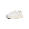 Keilsneaker TOMMY JEANS "TJW RETRO BASKET FLATFORM", Damen, Gr. 39, ecru, ivory, Leder, Lederimitat, sportlich, Schuhe, Keilabsatz, Plateau, Freizeitschuh, Schnürschuh mit Lochmuster