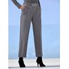 Bundfaltenhose HEINE, Damen, Gr. 40, Normalgrößen, grau (anthrazit), 94% Polyester, 6% Elasthan, unifarben, Hosen