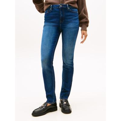 Slim-fit-Jeans TOMMY HILFIGER "DNM NEW DOREEN SLIM RW", Damen, Gr. 32, Länge 28, blau (new doreen), Denim/Jeans, Obermaterial: 98% Baumwolle, 2% Elasthan, unifarben, casual, slim fit, Jeans Image