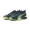 Trainingsschuh PUMA "Eliminate NITRO™ 4 Handballschuhe Erwachsene", Gr. 42, grün terrain fizzy light gelb, Obermaterial: Textil, Synthetik; Futter: Textil; Innensohle: Textil; Laufsohle: Gummi, Synthetik, Schuhe